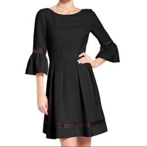 Eliza J Bell Sleeve Fit And Flare Black Dress